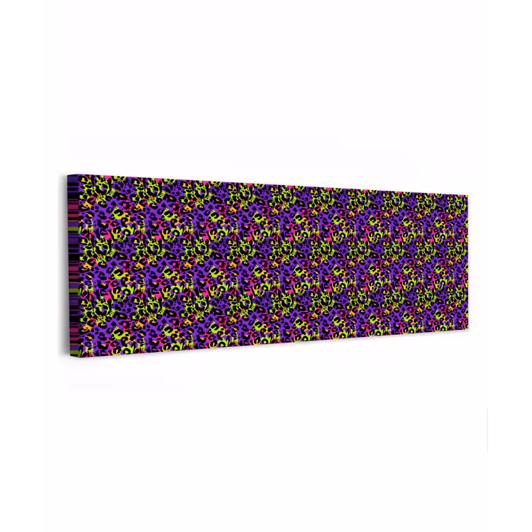 Paars - Neon - Dieren - Panter canvas 2cm klein 828 -z3d
