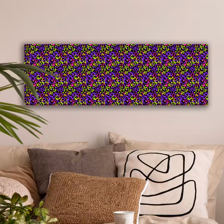 Paars - Neon - Dieren - Panter canvas 2cm klein 828 -sfeer1