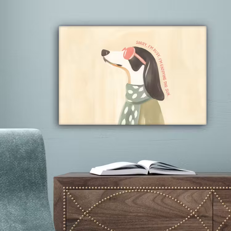 Quote - Hond - Zonnebril canvas 2cm klein -sfeer4