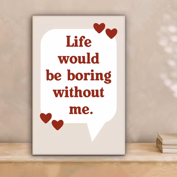 Quote - Tekstballon - Hartjes canvas 2cm klein -sfeer1