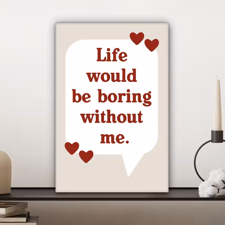 Quote - Tekstballon - Hartjes canvas 2cm klein -sfeer6