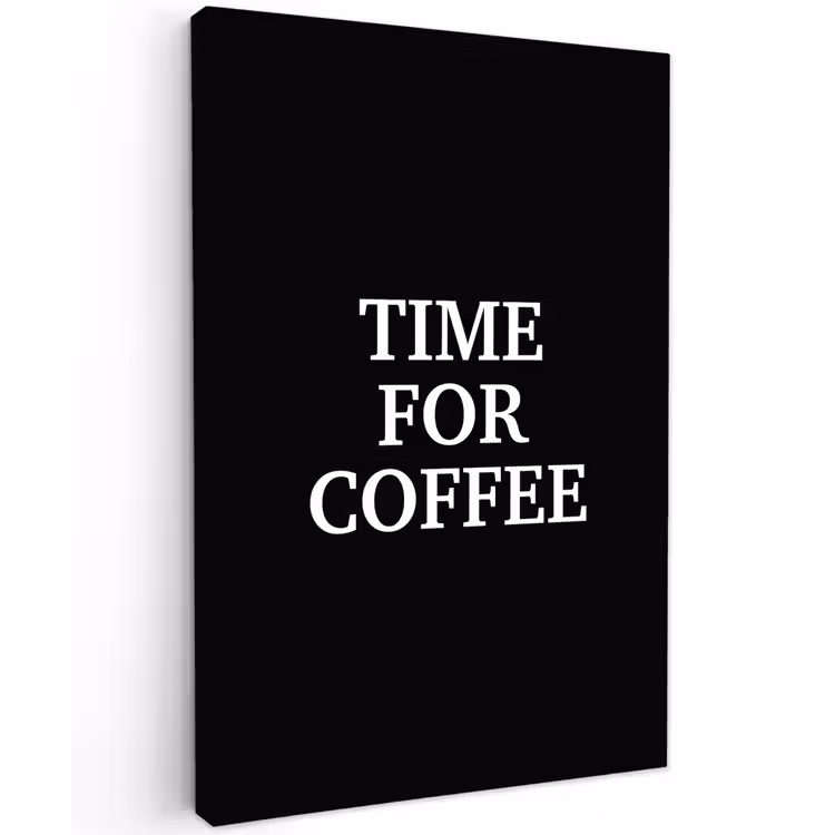 Quotes - Letters - Koffie - Zwart canvas 2cm klein -z3d