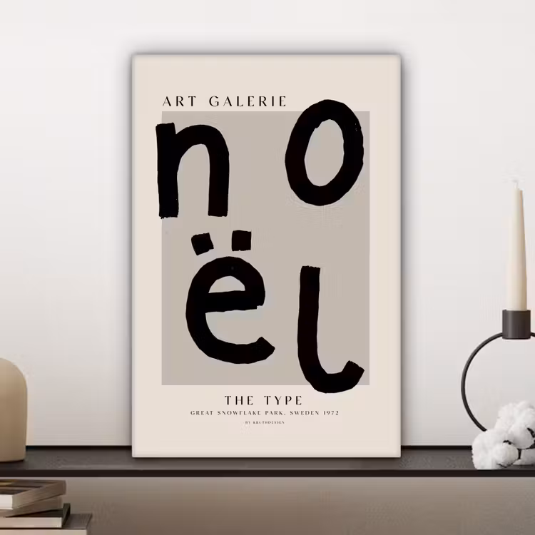 Quotes - Noël - Zwart - Beige - Kerst canvas 2cm klein -sfeer6