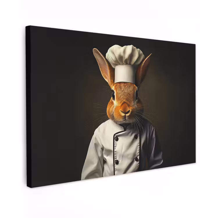 Konijn - Kok - Dier canvas 2cm klein -z3d