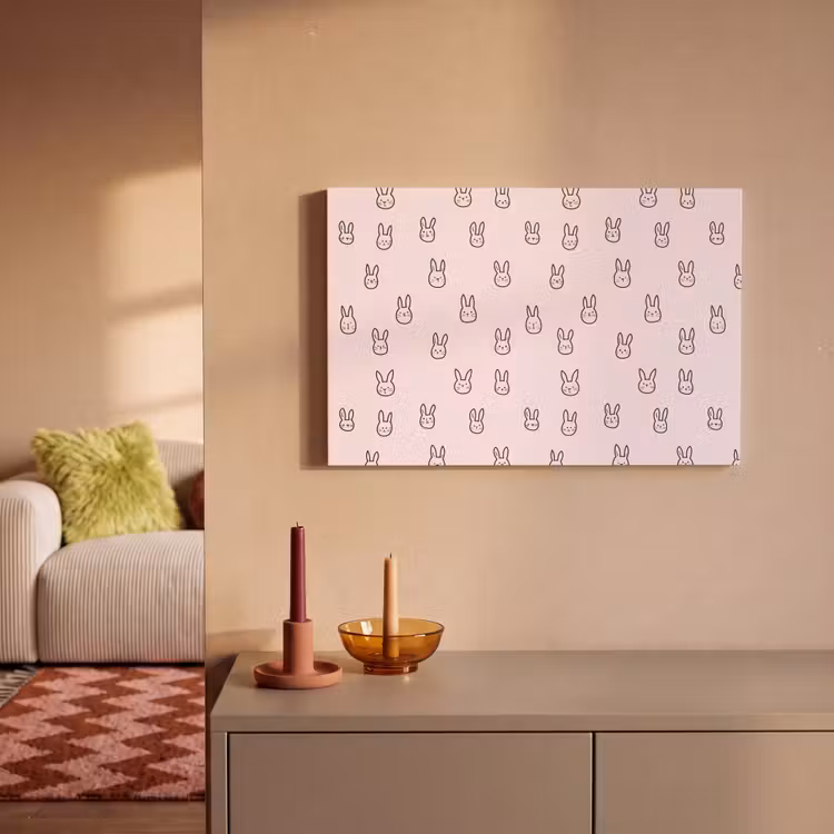 Konijnen - Minimalistisch - Roze canvas 2cm klein 34 -sfeer1