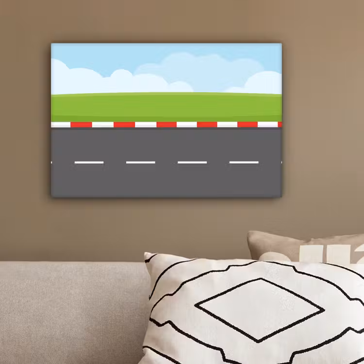 Racebaan - Illustratie - Sport - Kleurrijk canvas 2cm klein -sfeer3
