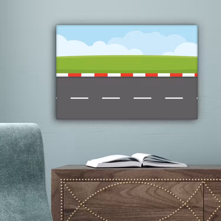 Racebaan - Illustratie - Sport - Kleurrijk canvas 2cm klein -sfeer4