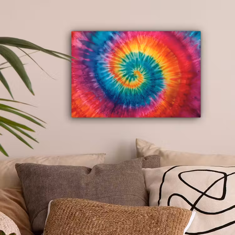 Regenboogkleuren - Tie dye - canvas 2cm klein -sfeer1
