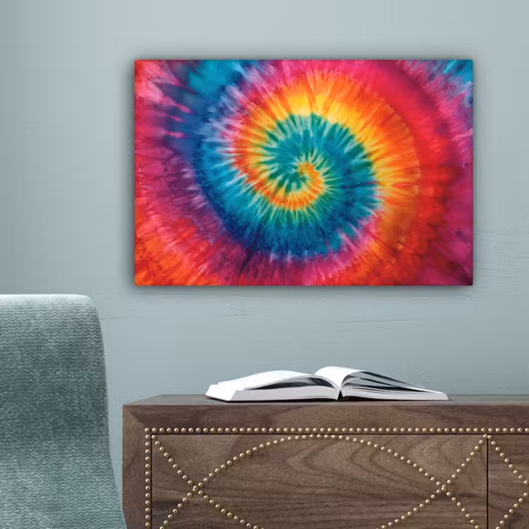 Regenboogkleuren - Tie dye - canvas 2cm klein -sfeer4