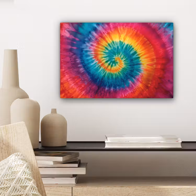 Regenboogkleuren - Tie dye - canvas 2cm klein -sfeer6