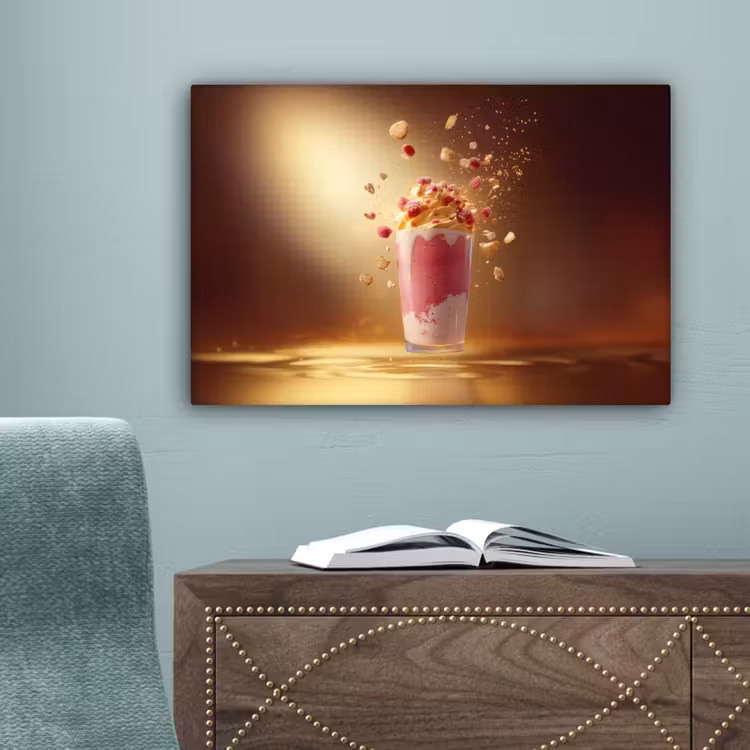 Framboos - Smoothie - Drinken - Roze canvas 2cm klein -sfeer4