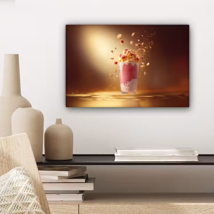 Framboos - Smoothie - Drinken - Roze canvas 2cm klein -sfeer6