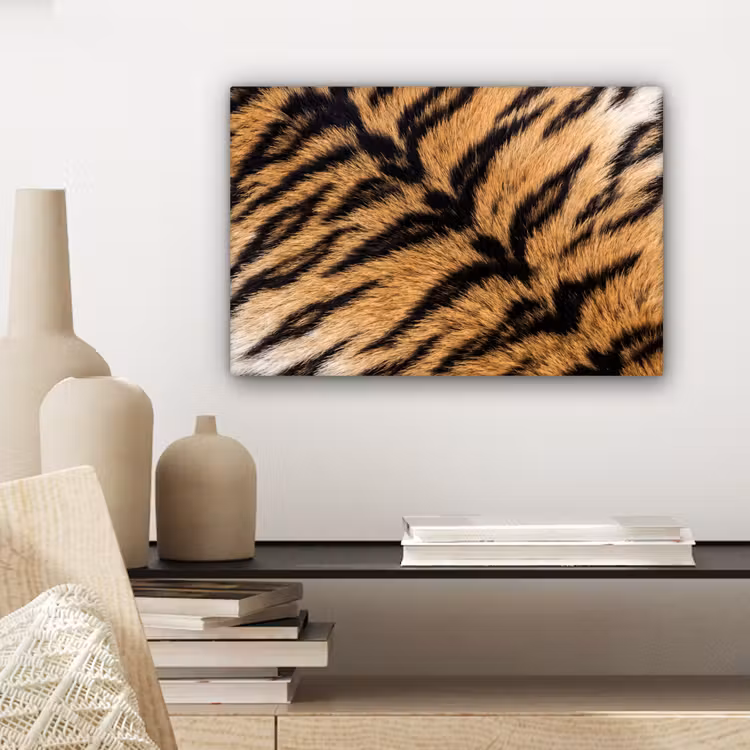 Realistisch - Tijgervacht - Zwart canvas 2cm klein -sfeer6