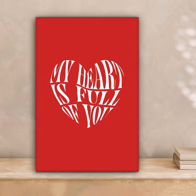 Rood - Hart- Tekst - Valentijn canvas 2cm klein -sfeer1