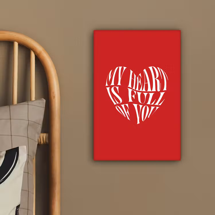Rood - Hart- Tekst - Valentijn canvas 2cm klein -sfeer3