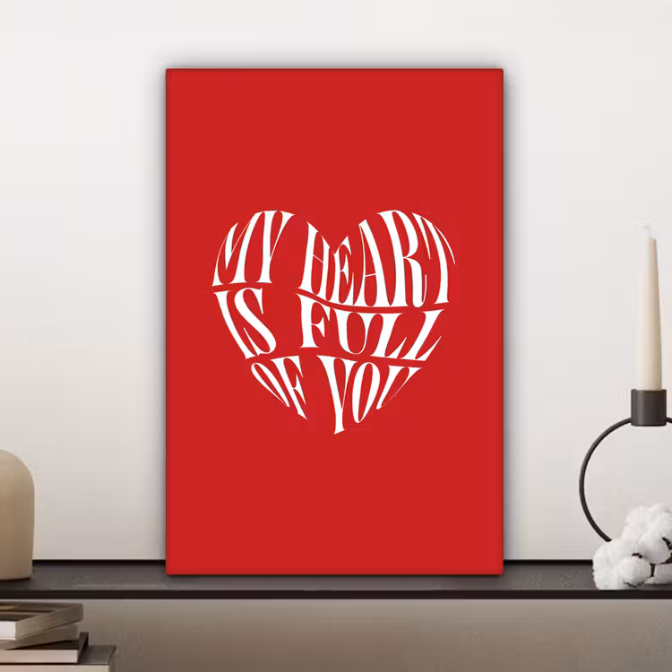 Rood - Hart- Tekst - Valentijn canvas 2cm klein -sfeer6