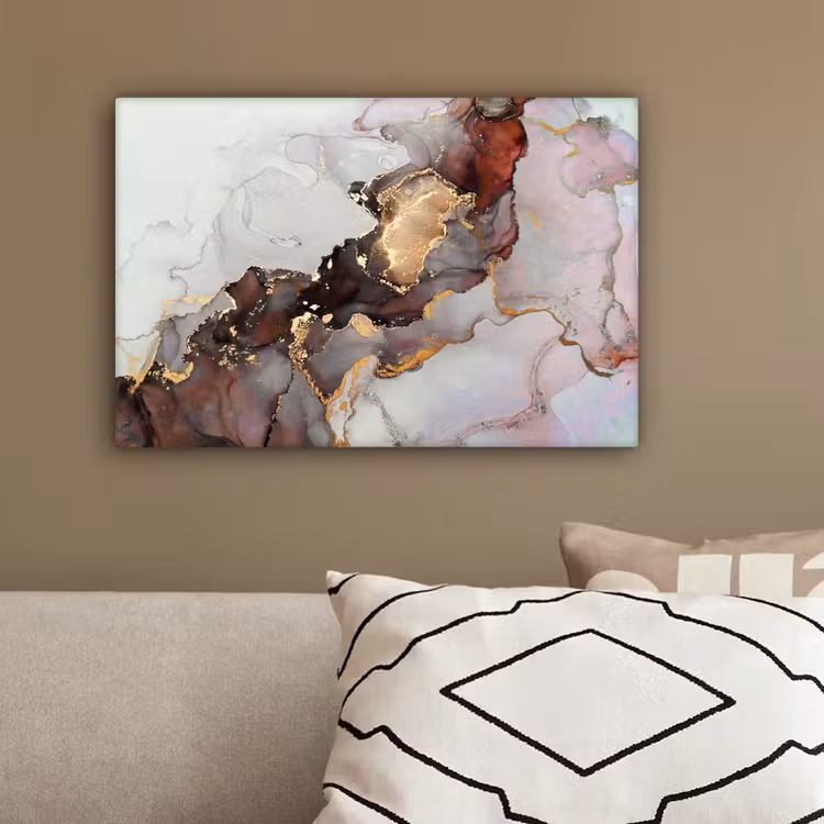Rood - Marmer - Goud canvas 2cm klein -sfeer3