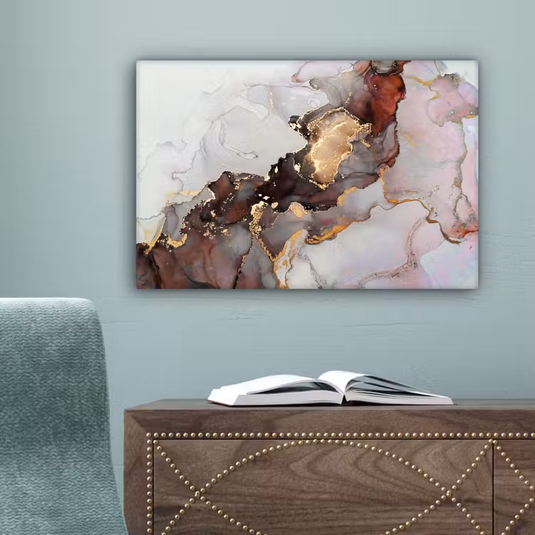 Rood - Marmer - Goud canvas 2cm klein -sfeer4