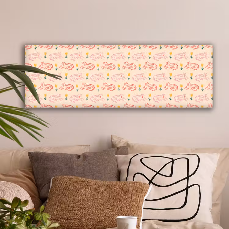 Rood - Roze - Katten - Bloemen canvas 2cm klein 828 -sfeer1