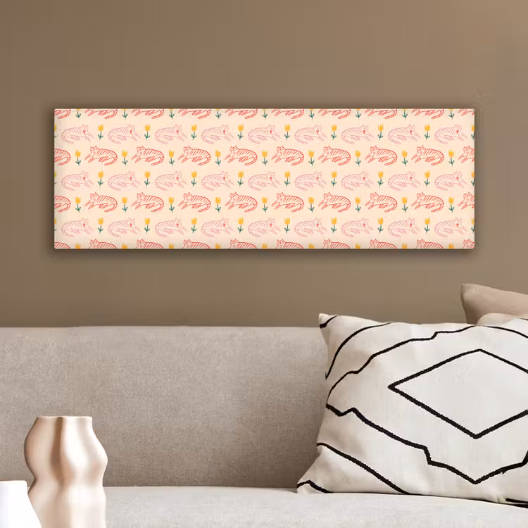 Rood - Roze - Katten - Bloemen canvas 2cm klein 828 -sfeer3