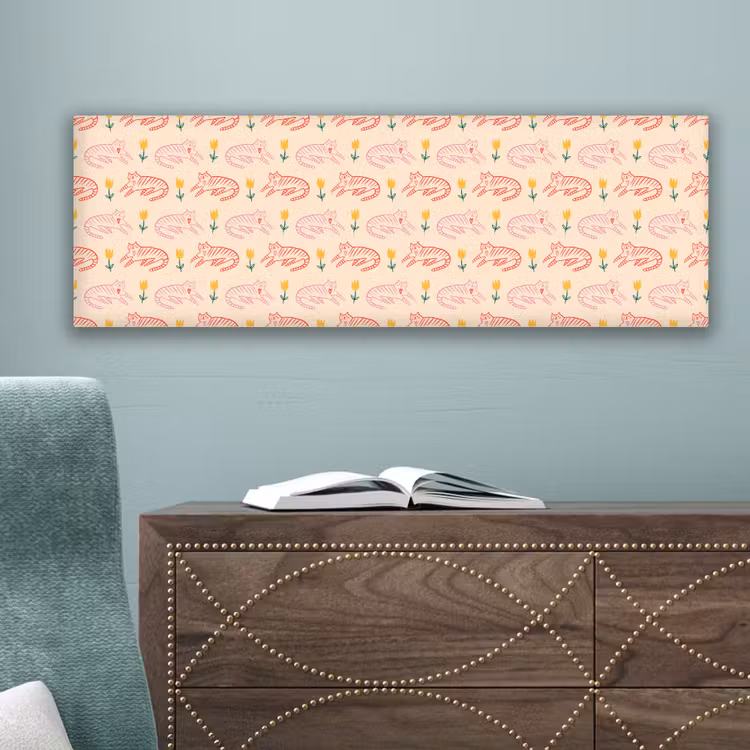 Rood - Roze - Katten - Bloemen canvas 2cm klein 828 -sfeer4