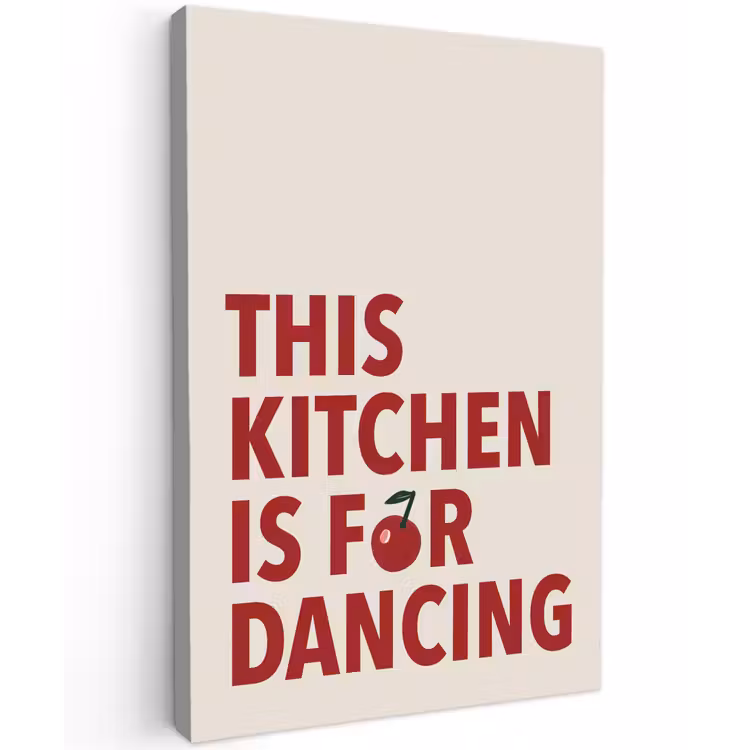 Rood - Quote - Kersen canvas 2cm klein -z3d