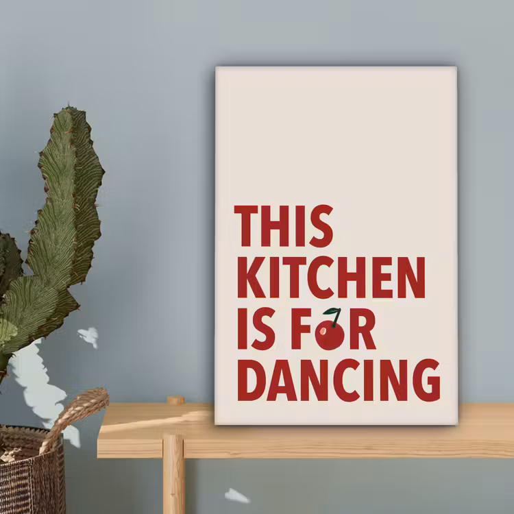 Rood - Quote - Kersen canvas 2cm klein -sfeer4