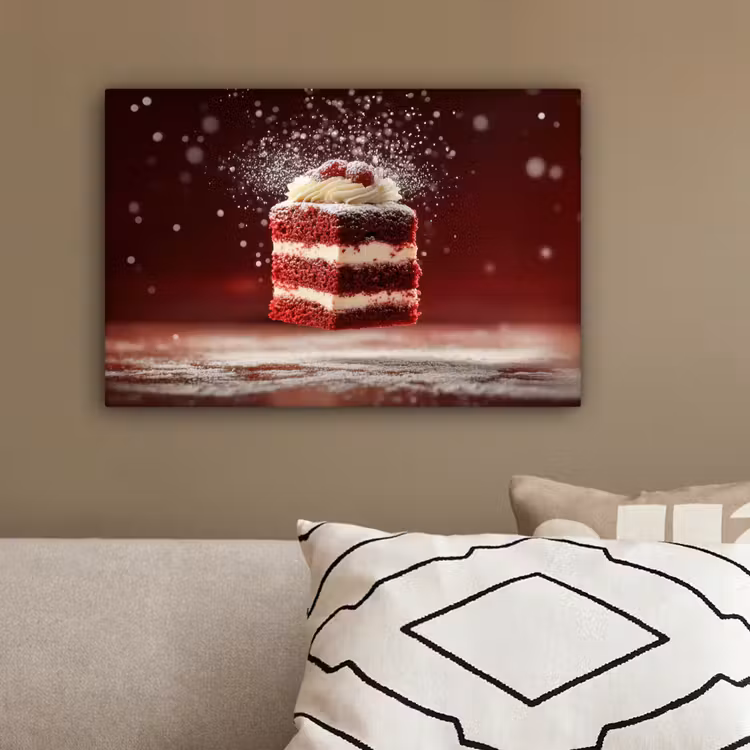 Rode - Velvet - Taart - Eten canvas 2cm klein -sfeer3