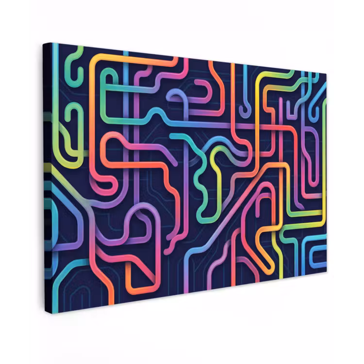 Retro - Abstract - Neon canvas 2cm klein -z3d