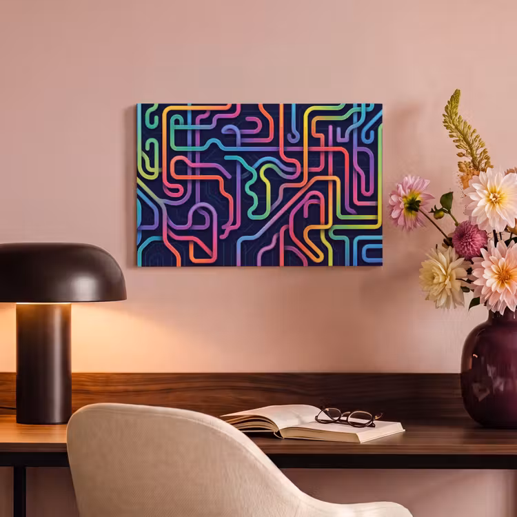 Retro - Abstract - Neon canvas 2cm klein -sfeer4