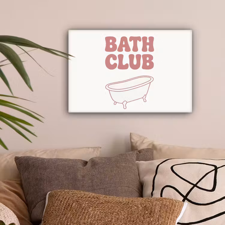 Retro - Bad - Roze canvas 2cm klein -sfeer1