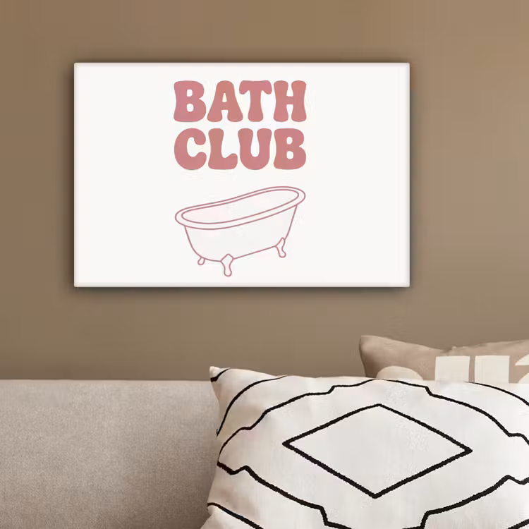 Retro - Bad - Roze canvas 2cm klein -sfeer3