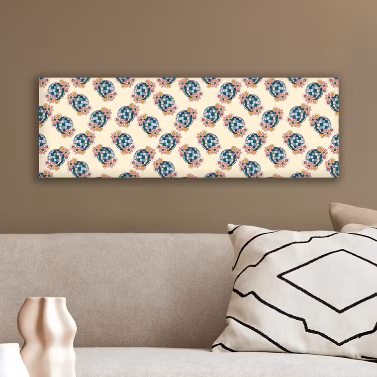 Retro - Disco - Bloemen - Discobal canvas 2cm klein 828 -sfeer3