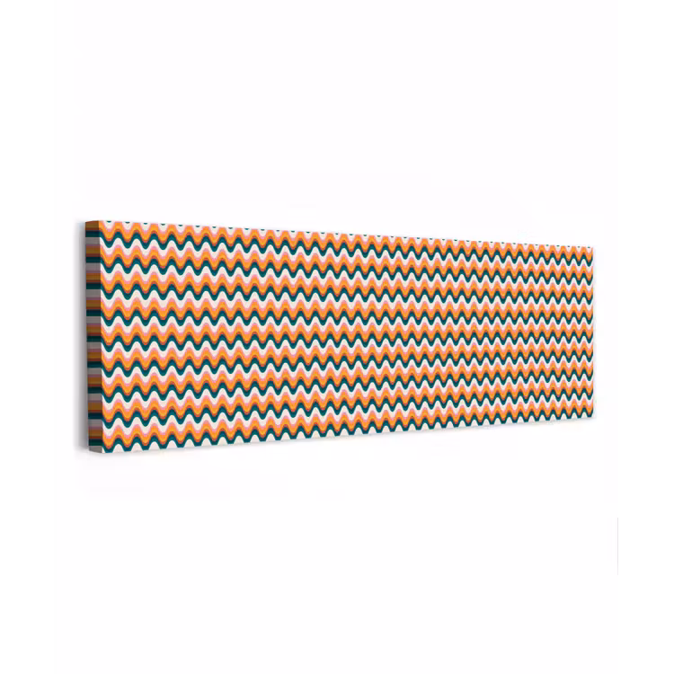 Retro - Disco - Golven - Kleur canvas 2cm klein 828 -z3d