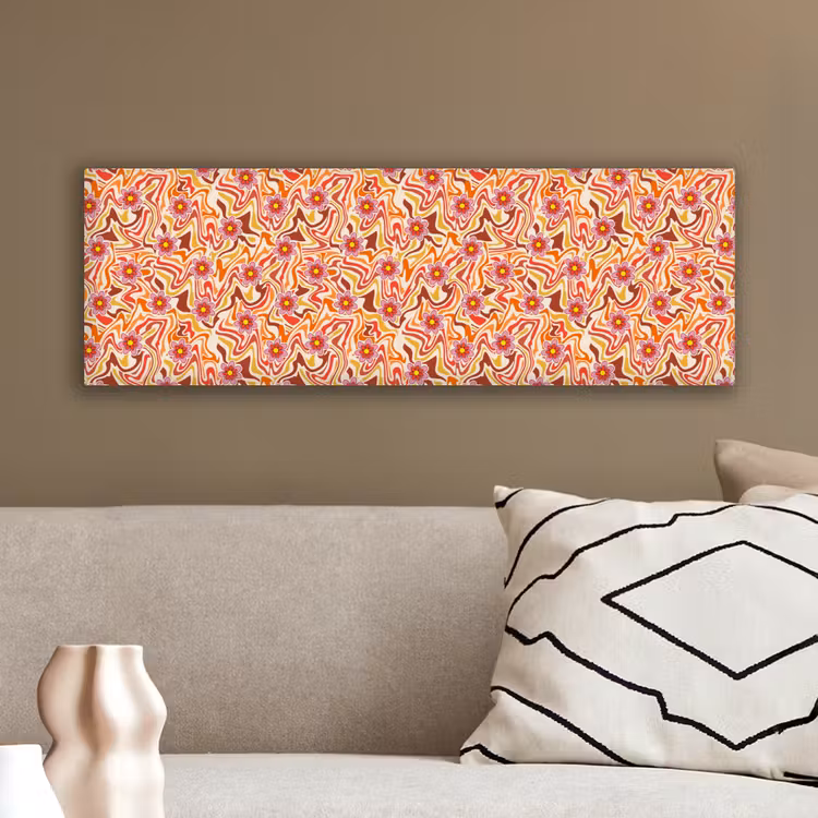 Retro - Bloemen - Patroon canvas 2cm klein 828 -sfeer3