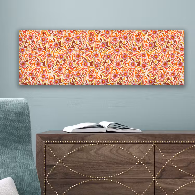 Retro - Bloemen - Patroon canvas 2cm klein 828 -sfeer4