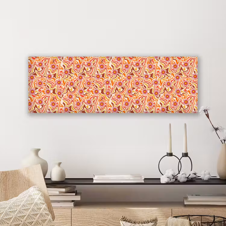 Retro - Bloemen - Patroon canvas 2cm klein 828 -sfeer6