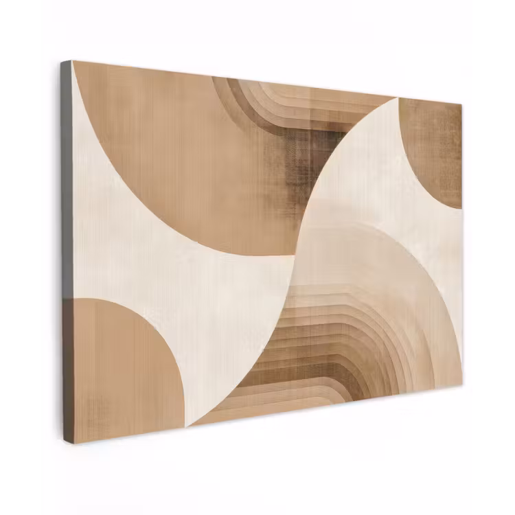 Retro - Geometrische lagen - Aardetinten canvas 2cm klein -z3d