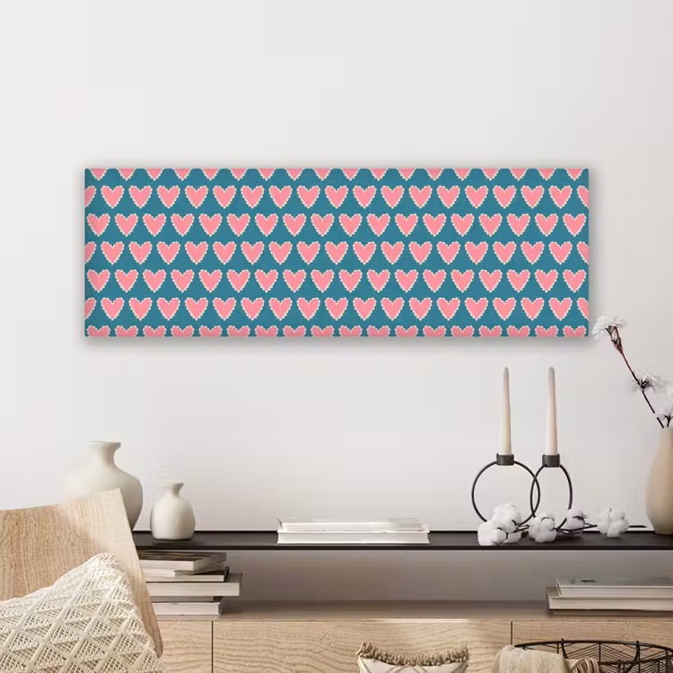 Retro - Hartjes - Patroon canvas 2cm klein 828 -sfeer6