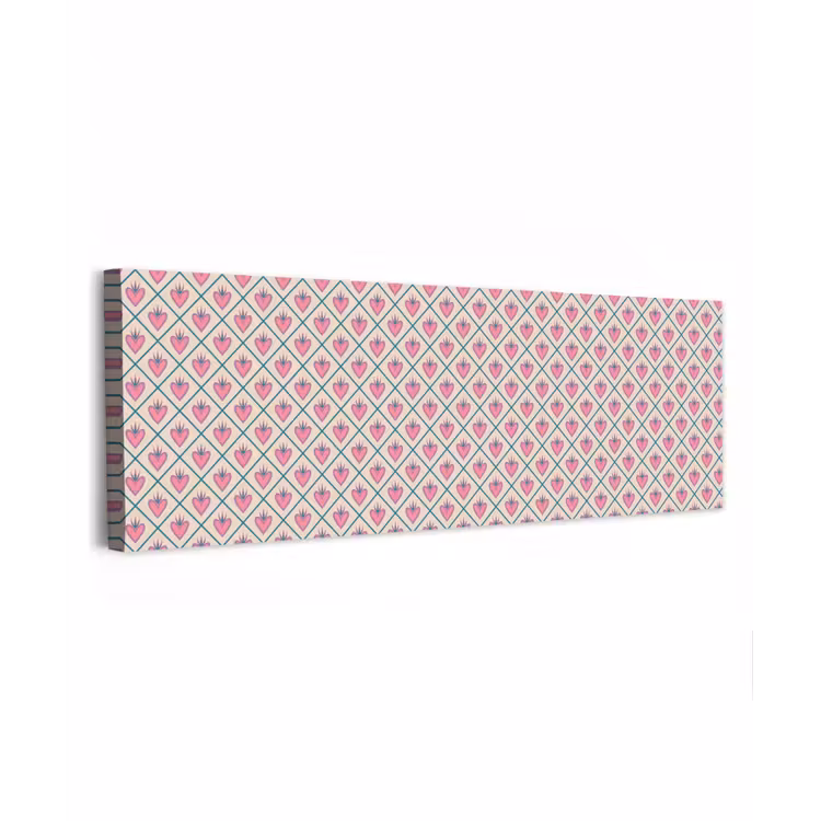 Retro - Ruit - Hartjes - Patroon canvas 2cm klein 828 -z3d