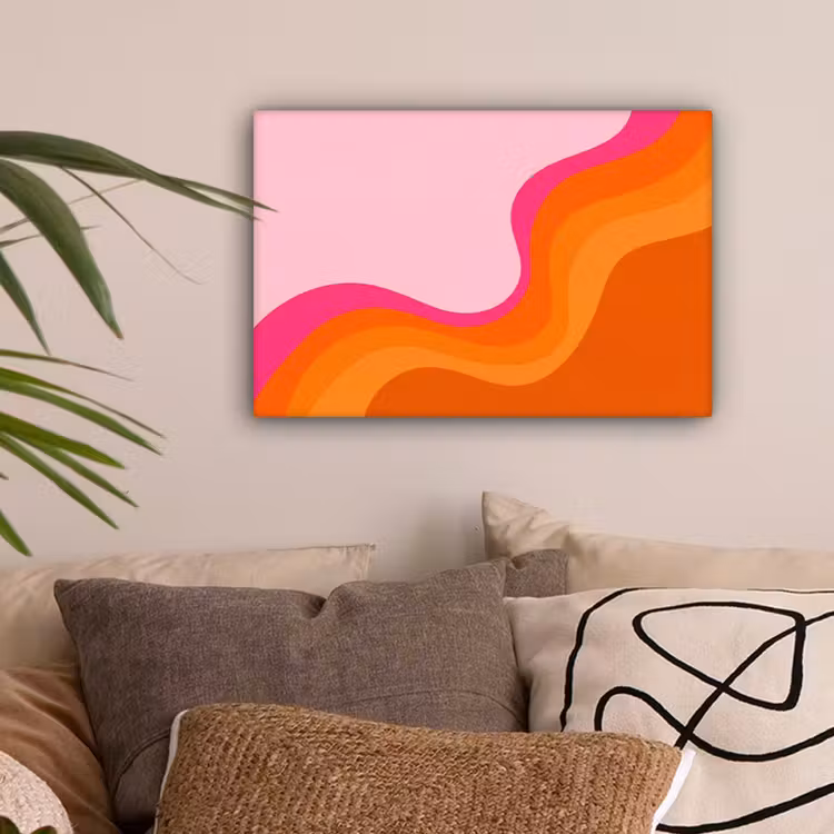 Retro - Waves - Kleurrijk canvas 2cm klein -sfeer1