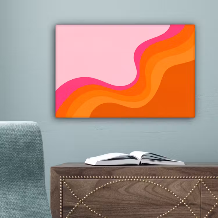 Retro - Waves - Kleurrijk canvas 2cm klein -sfeer4