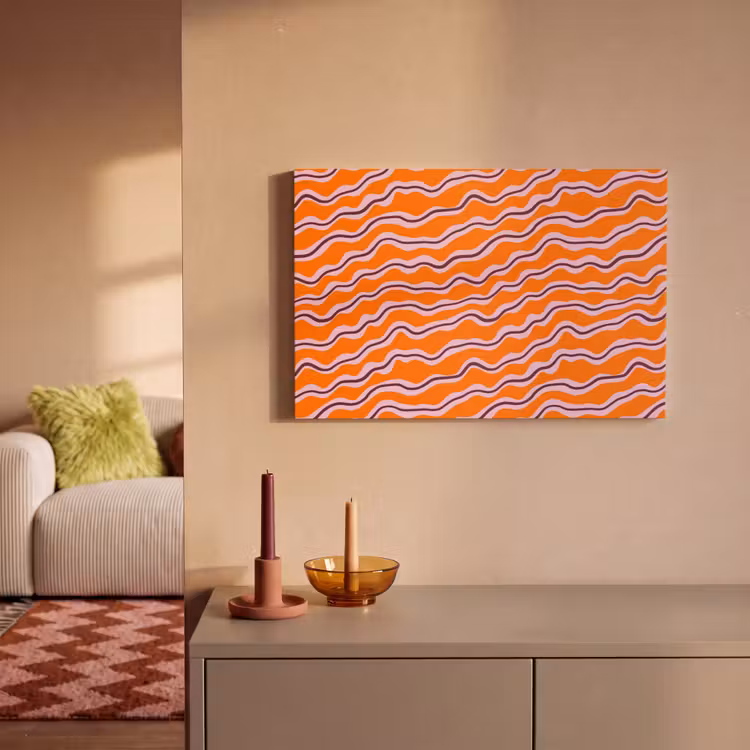 Retro - Golvend - Oranje canvas 2cm klein 34 -sfeer1