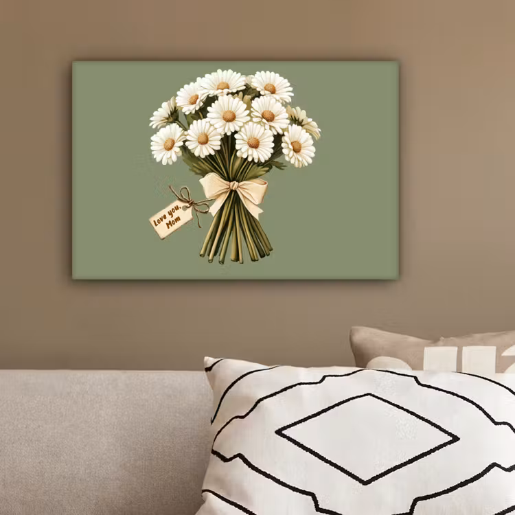 Lint - Boeket - Groen - Quote canvas 2cm klein -sfeer3