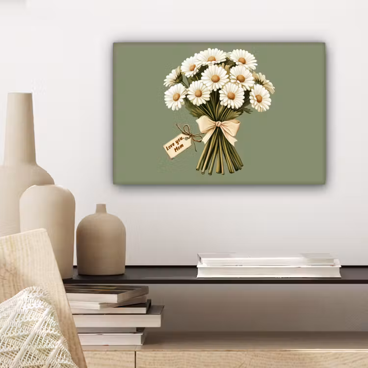 Lint - Boeket - Groen - Quote canvas 2cm klein -sfeer6