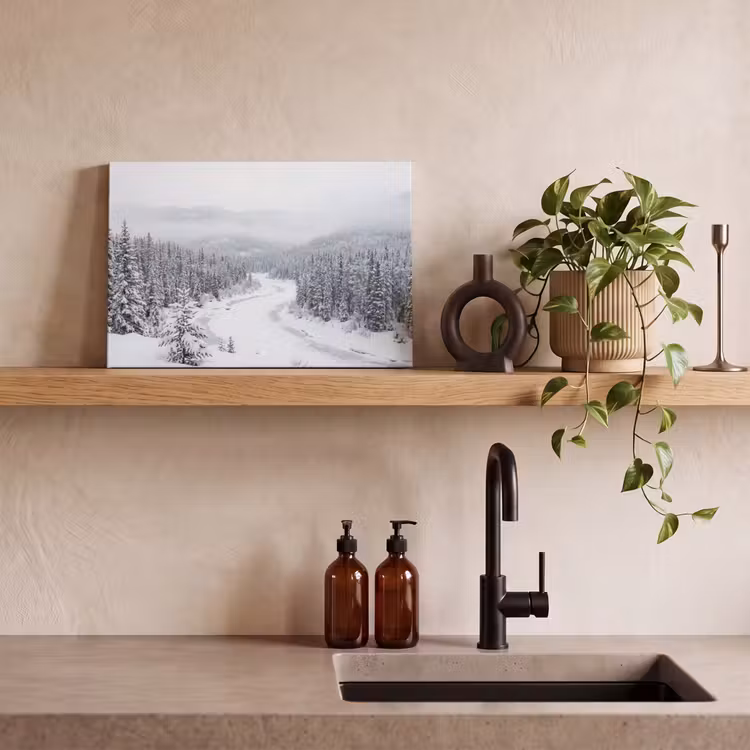 Rivier - Bevroren - Landschap - Winter canvas 2cm klein -sfeer3