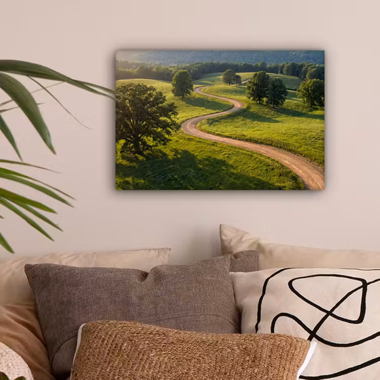 Weg - Weide - Natuur - Groen canvas 2cm klein -sfeer1