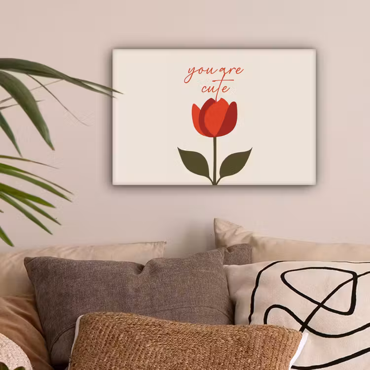 Roos - Rood - Bloem - Valentijn canvas 2cm klein -sfeer1