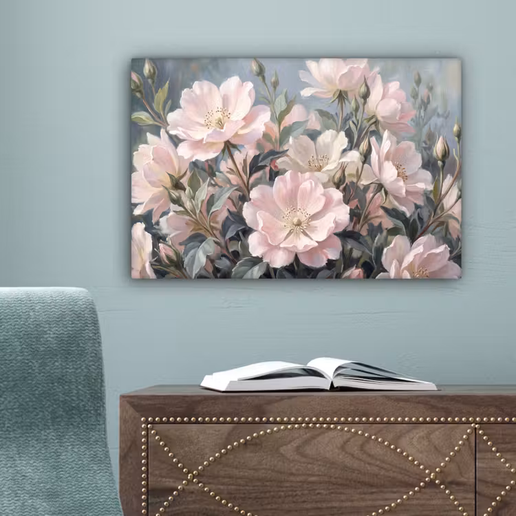 Rozen - Illustratie - Roze canvas 2cm klein -sfeer4