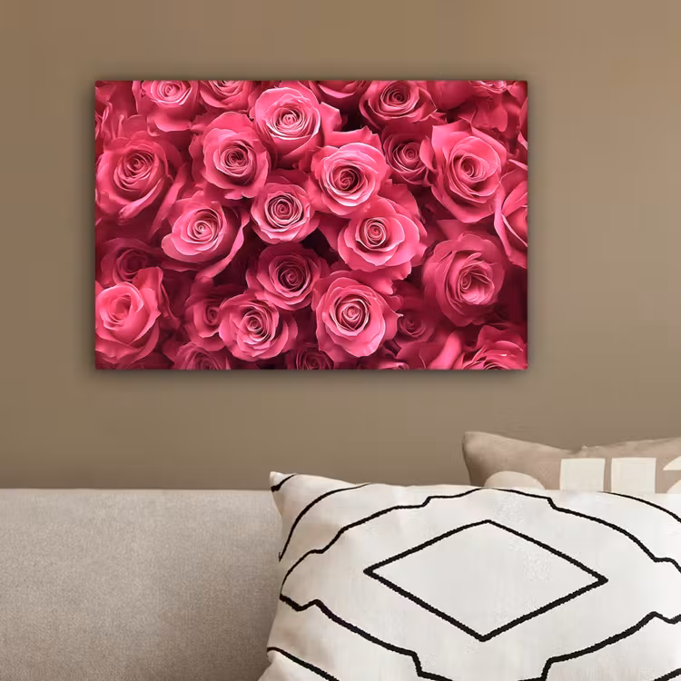 Rozen - Pink - Bloem canvas 2cm klein -sfeer3